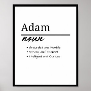 Adam, Boy Personalized Namndefinition Poster