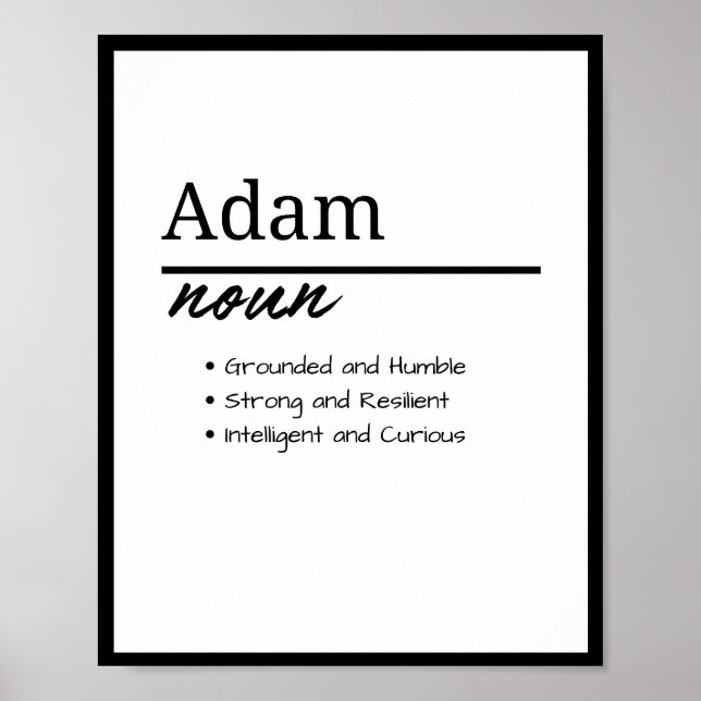 Adam, Boy Personalized Namndefinition Poster (Framsidan)