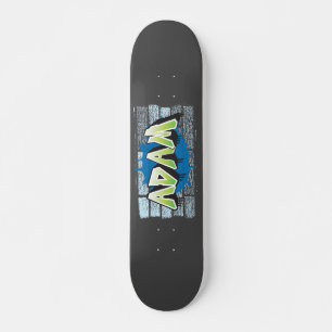 Adam ditt namn Graffiti Brick Wall Stylized Mini Skateboard Bräda 18,5 Cm