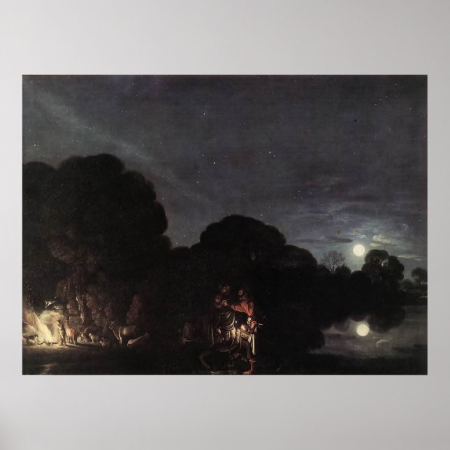 Adam Elsheimer Flight into Egypten Poster (Framsidan)