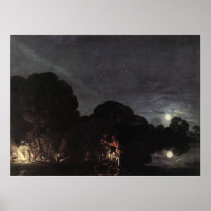 Adam Elsheimer flyg in i egypten Poster