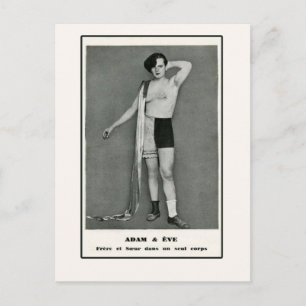 Adam & för halv man för kväll halv kvinna vykort