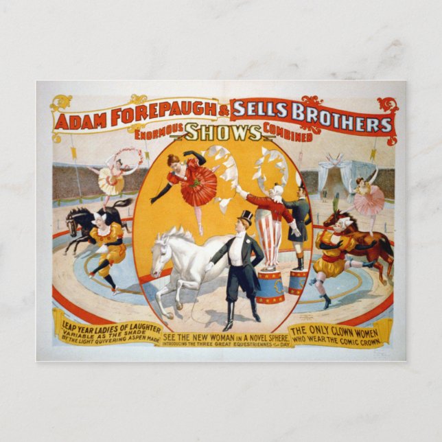 Adam Forepaugh & Sells Brothers Vykort (Framsida)