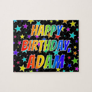 "ADAM" Första Namn, Roligten "GRATTIS PÅ FÖDELSEDA Pussel