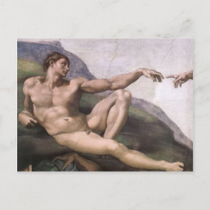 Adam från Creation of Adam i detalj Vykort