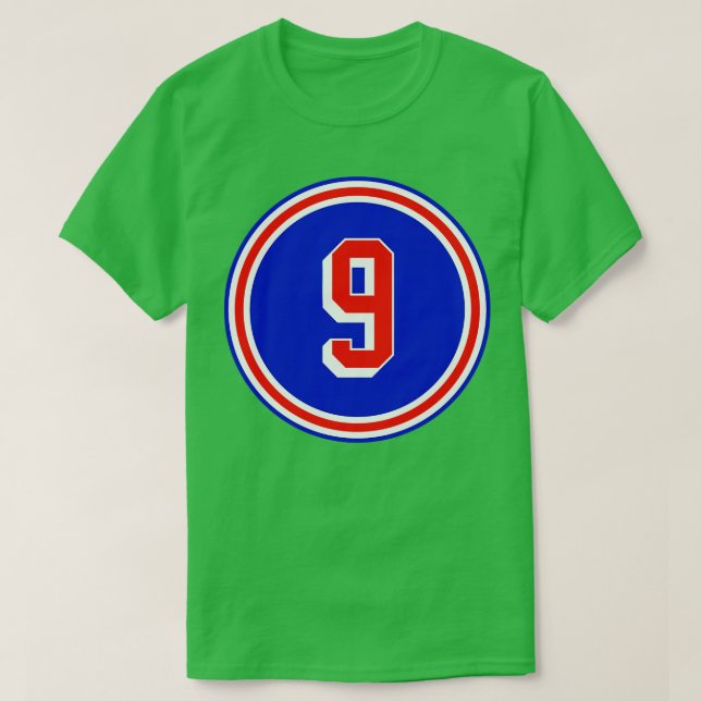 Adam Graves Number 9 Jersey New York Skogsväktares T Shirt (Design framsida)