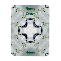 ADAM ~ Green and Blue Easter ~ card magnet ~