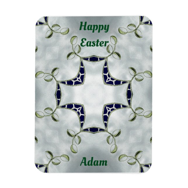 ADAM ~ Green and Blue Easter ~ card magnet ~ (Vertikal)