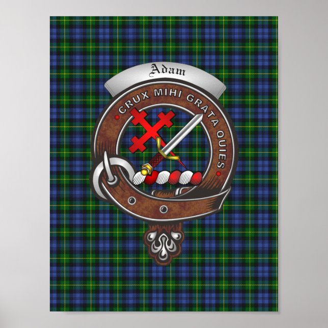 Adam Klan Badge & Tartan 8.5x11 Poster (Framsidan)