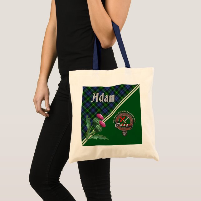 Adam Klan Badge & Tartan Tote Bag Tygkasse (Framsida (produkt))