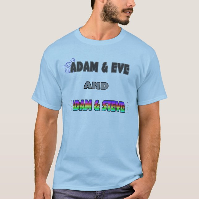 Adam & kväll & Adam & Steve Tee Shirt (Framsida)