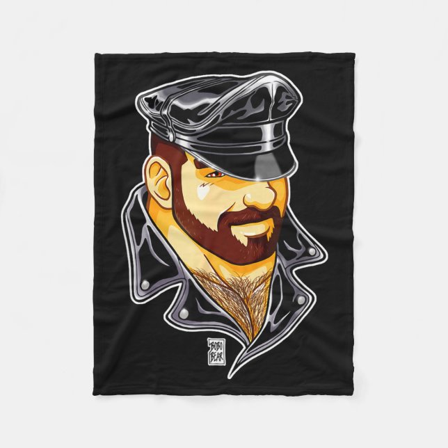 Adam Likes Leather Hat  Fleecefilt (Framsidan)