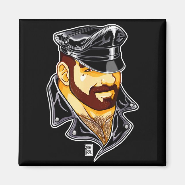 Adam Likes Leather Hat  Magnet (Framsidan)