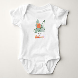 Adam Namn Reveal Brev A Woodland Boy Squirrel T Shirt