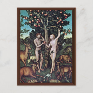 Adam och Eva av Cranach d.ä. Lucas (Bästa kvalitet Vykort