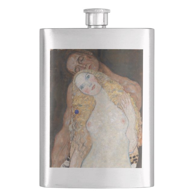 Adam och Eva av Gustav Klimt Fickplunta (Framsidan)