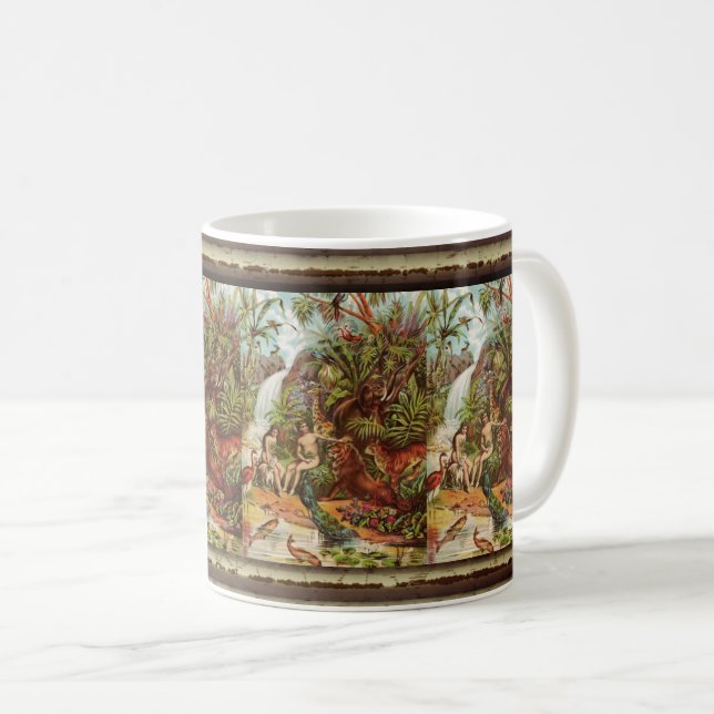 Adam och Eva i trädgården Kaffemugg (Framsida höger)