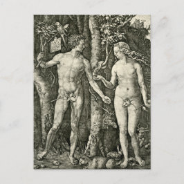 Adam och Kväll av Albrecht Durer Vykort