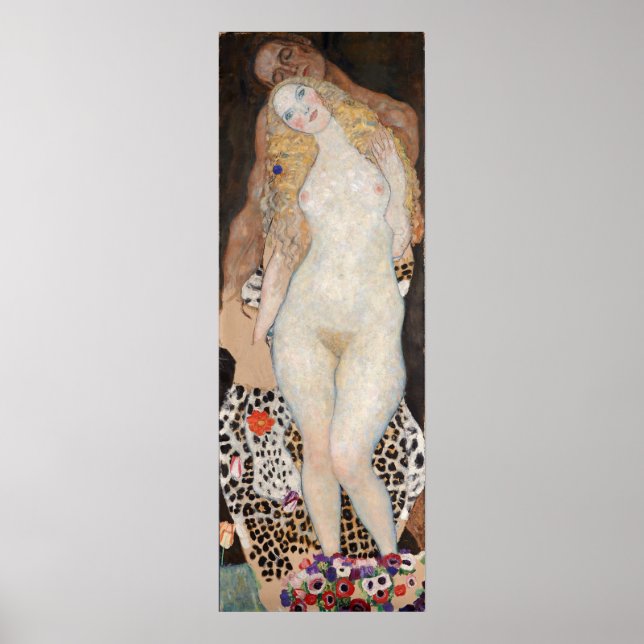 Adam och Kväll av Gustav Klimt Poster (Framsidan)
