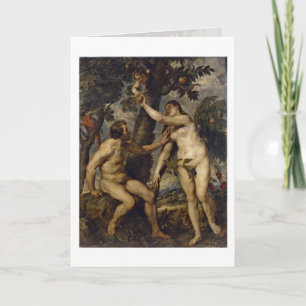 Adam och Kväll av Peter Paul Rubens Kort