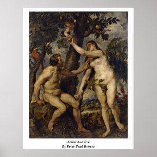 Adam och Kväll av Peter Paul Rubens Poster