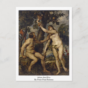 Adam och Kväll av Peter Paul Rubens Vykort