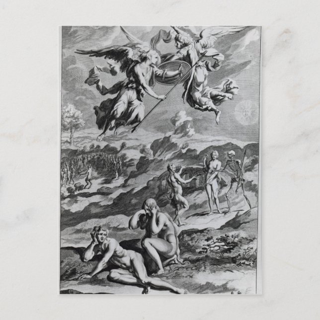 Adam och Kväll efter Fall Vykort (Framsida)