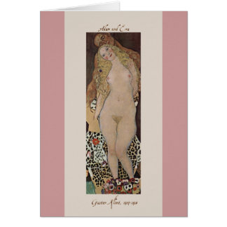 Adam och Kväll Gustav Klimt 1917-1918-kort Hälsningskort