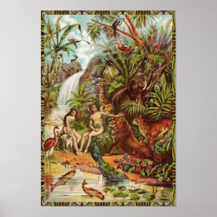 Adam och Kväll i Eden Poster