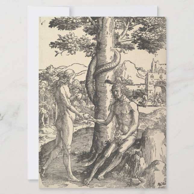 Adam och Kväll: Människans fall (Lucas van Leyden) Kort (Framsida)