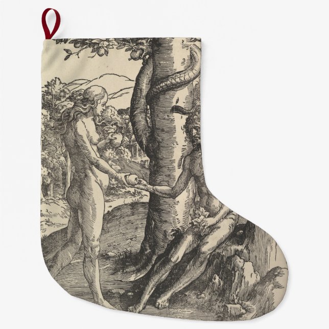 Adam och Kväll: Människans fall (Lucas van Leyden) Stor Julstrumpa (Framsidan)