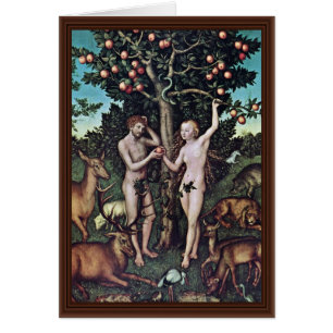 Adam och Kväll med Cranach D. Ä. Lucas (Bästa k Hälsningskort