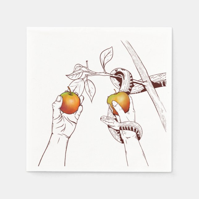 Adam och Kväll med ormen Pappersservett (Framsidan)