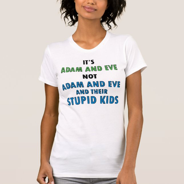 Adam och kväll och ungar (kvinnor tänder), t-shirt (Framsida)