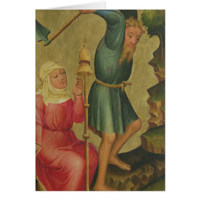 Adam och kväll på arbete hälsningskort (Framsidan)