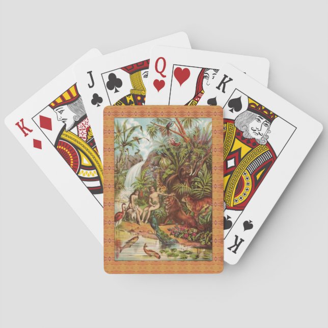 Adam och Kväll på trädgårdskorten Casinokort (Baksidan)