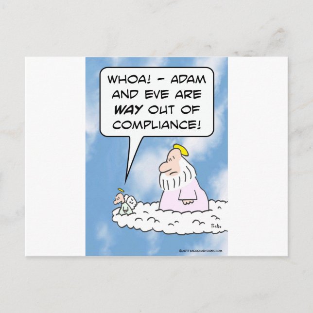 Adam och kvällen är ut ur överensstämmelse vykort (Framsida)