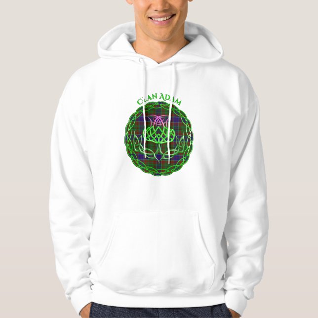 Adam Scottish Tartan Celtic Thistle Hoodie (Framsida)