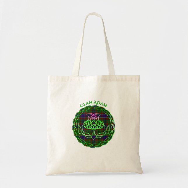 Adam Scottish Tartan Celtic Thistle Tygkasse (Framsidan)