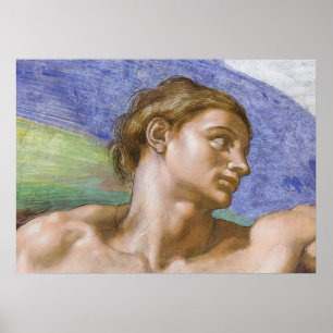 Adam, Sistine Chapel av Michelangelo Poster