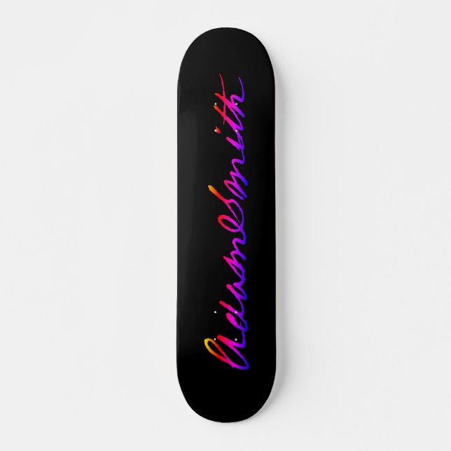 Adam Smith neon namnteckning Mini Skateboard Bräda 18,5 Cm (Framsida)