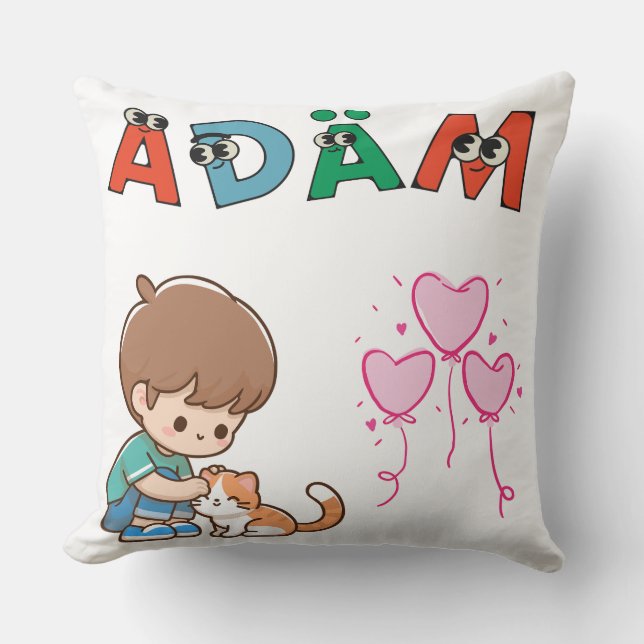 Adam söt namn estetisk design kudde (Framsida)