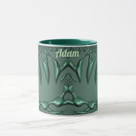 ADAM ~ Zany 3D Fractal ~ Green 3D Mug Mugg