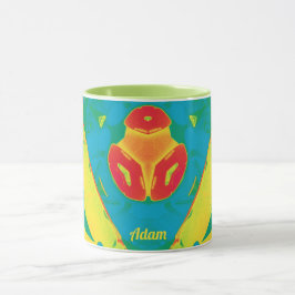 ADAM ~ Zany 3D ~ Yellow Red Green Blue Mugg