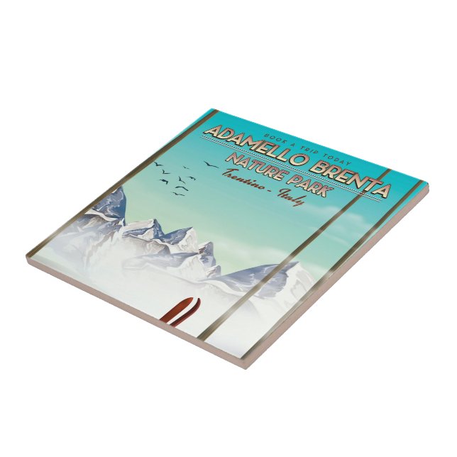 Adamello Brenta naturpark Italien Vacation print Kakelplatta (Sidan)