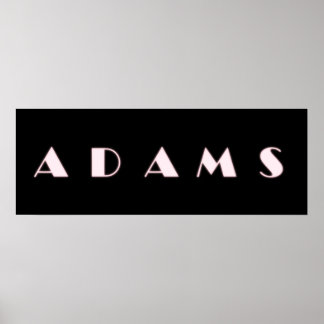 ADAMS Alphabet Brev Namn Art Poster