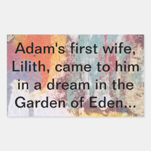 Adam's First Makfe Lilith Jeff Hankamer Artjunkhau Rektangulärt Klistermärke