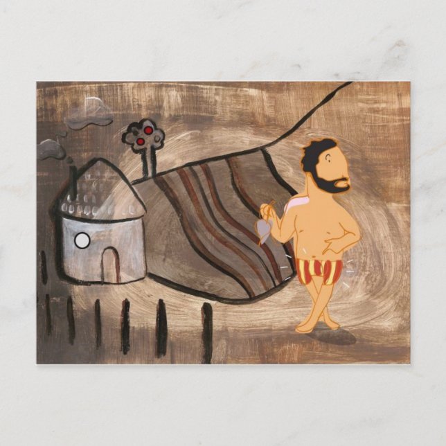 Adams första byxor vykort (Framsida)