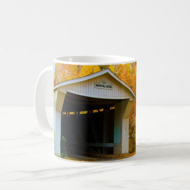 Adams Mill Old Covered Bridge, Indiana Kaffemugg (Framsida vänster)