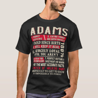 Adams Name Gift Adams  Adams Surname  T Shirt